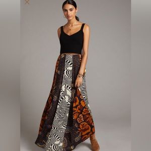 💫 FARM RIO SILK SKIRT ANTHROPOLOGIE